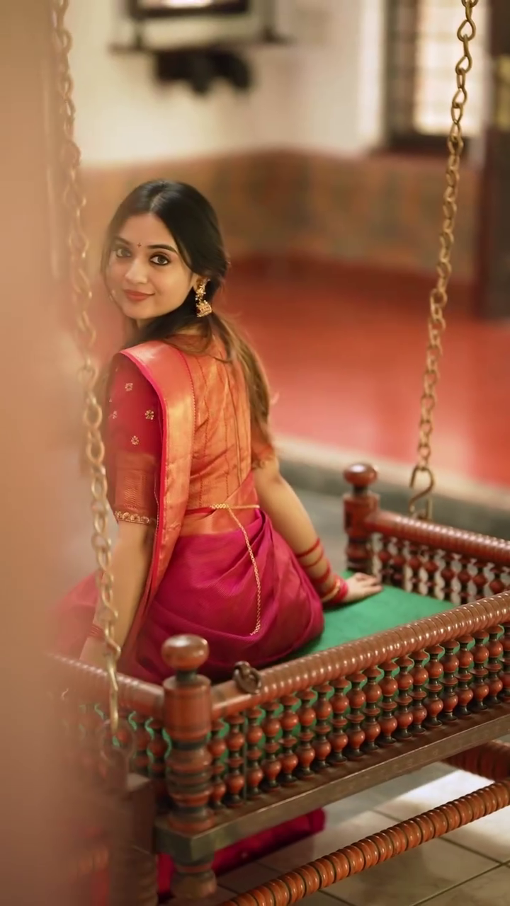 Royal Red & Orange Silk Saree with Traditional Blouse