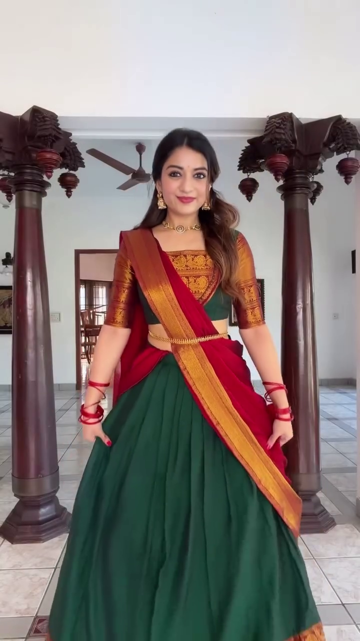 Rani Pink Silk Saree with Gold-Orange Border