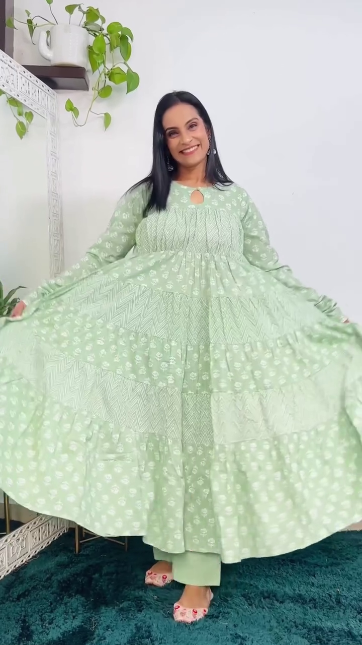 Mustard Anarkali Suit Set