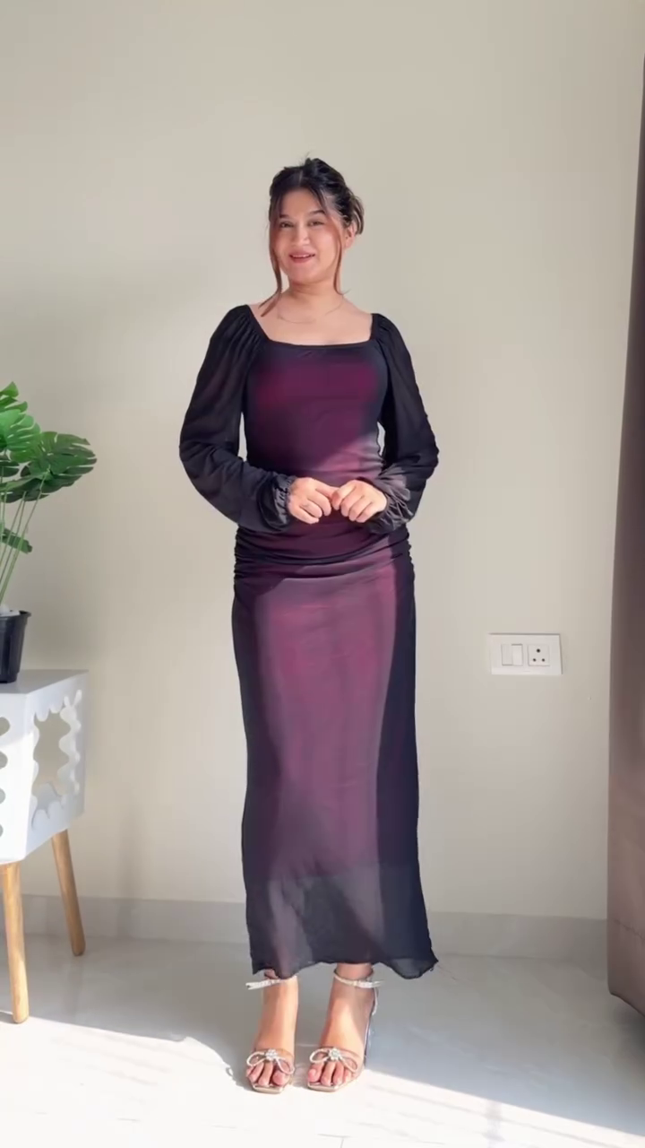 Blue & White Striped Tiered Midi Dress