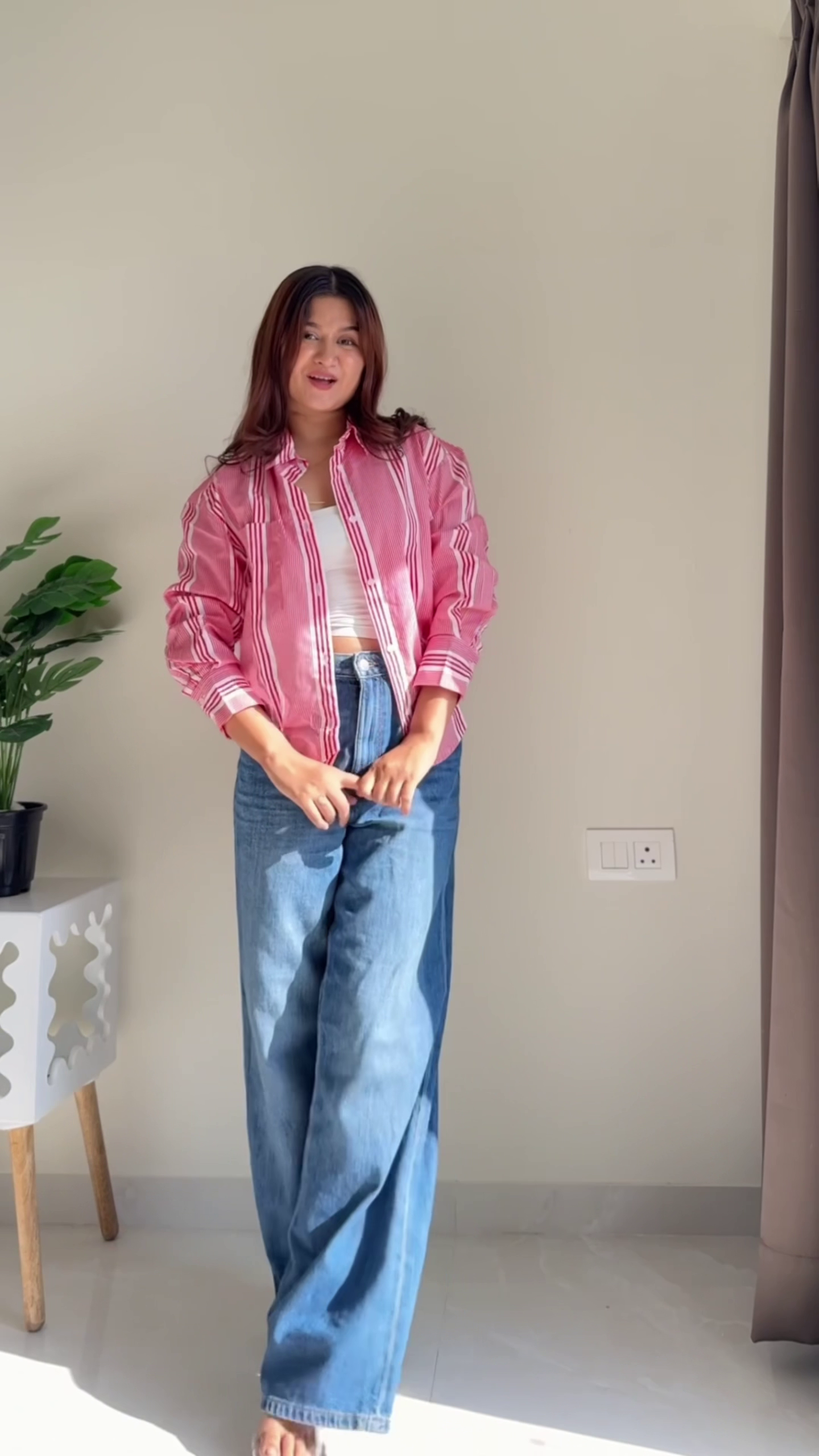 Green Striped Casual Shirt