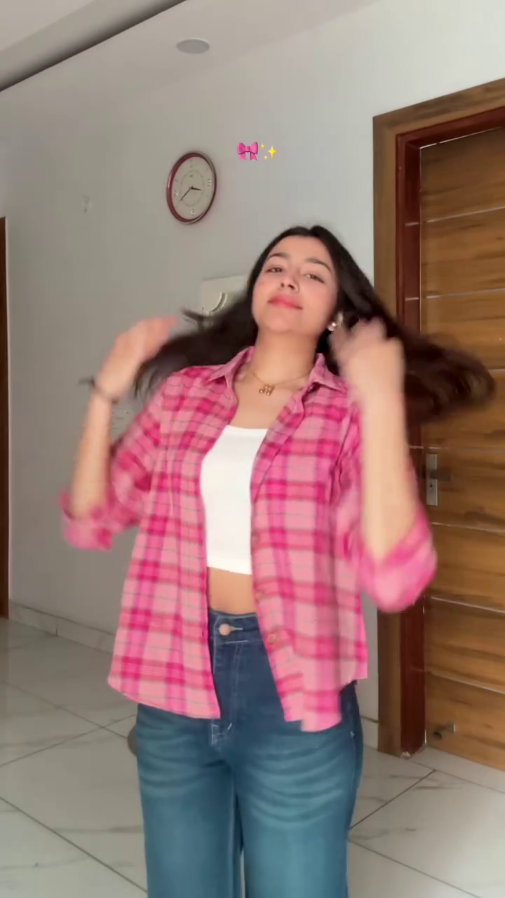 Brown & White Checked Casual Shirt