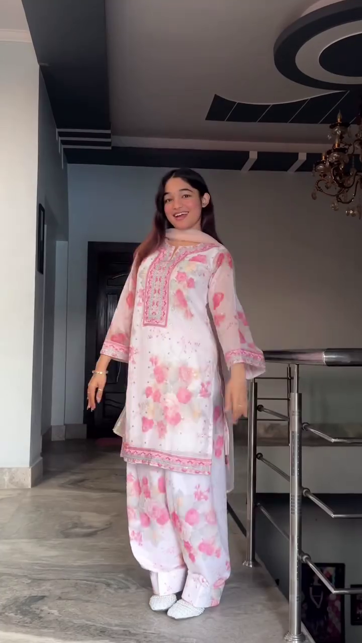 Light Blue Printed Salwar Suit Set