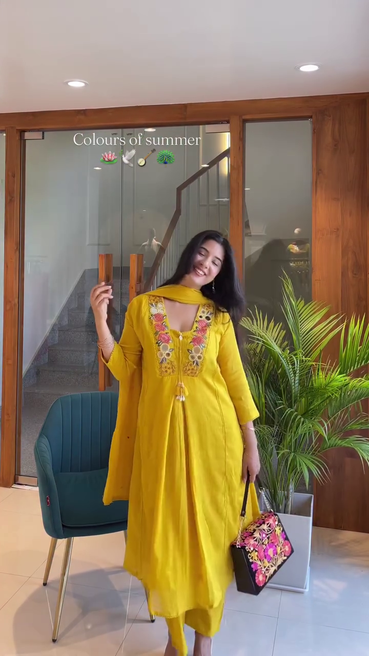 Sky Blue Embroidered Summer Kurta Set