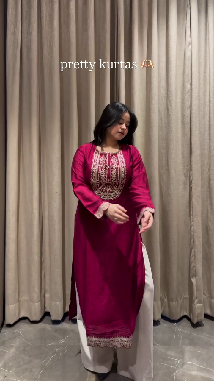 Mustard Embroidered Straight Kurta