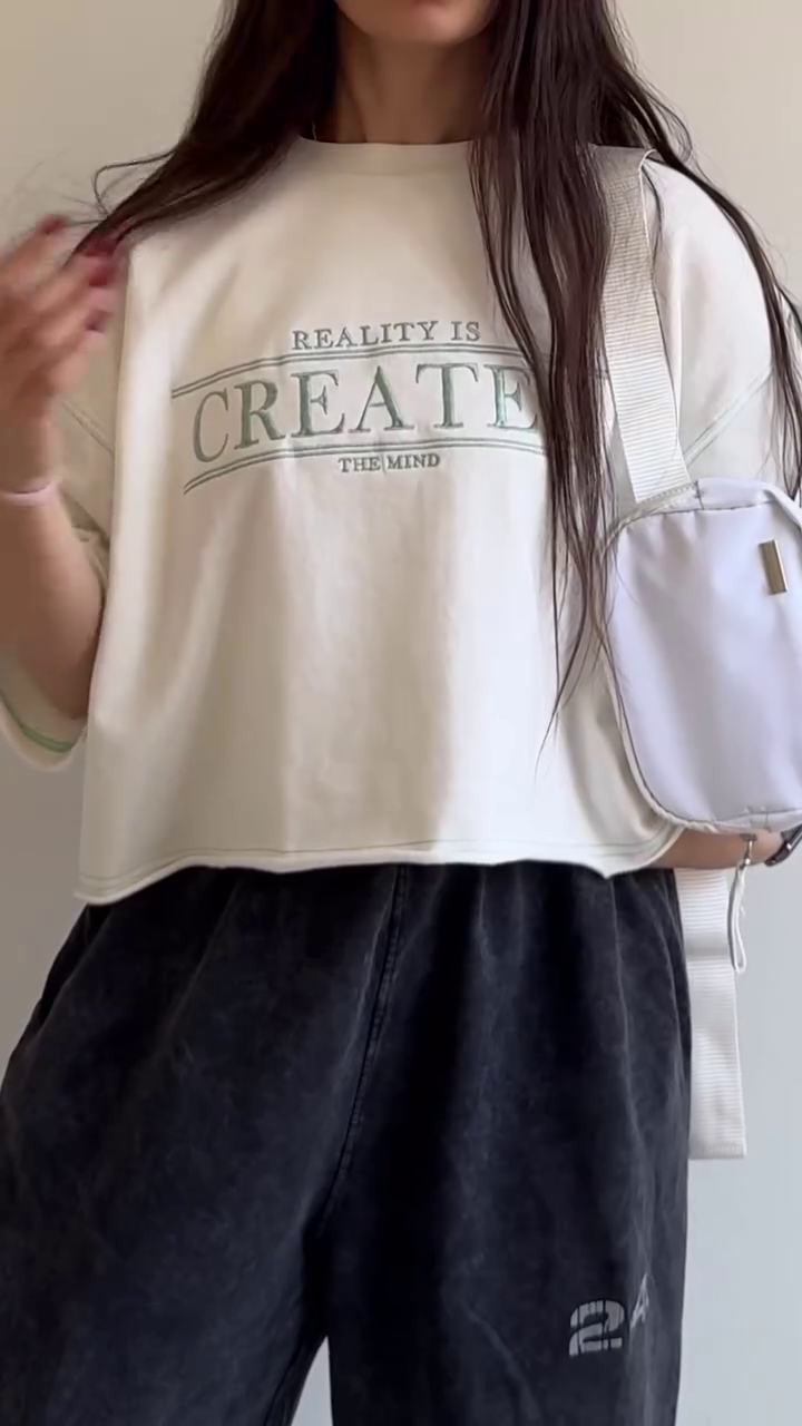 Pink Oversized T-Shirt with Cream Wide Pants