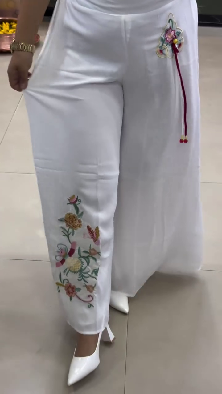 Black Embroidered Palazzo Pants