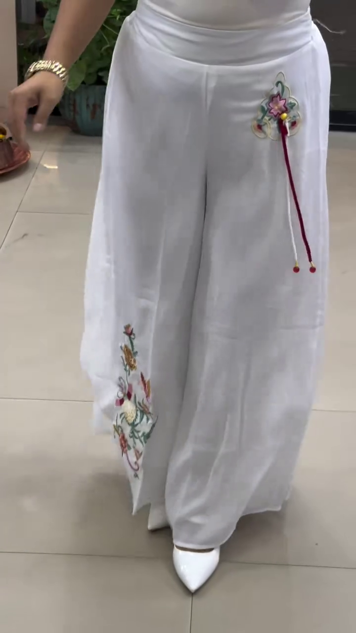 Black Embroidered Palazzo Pants