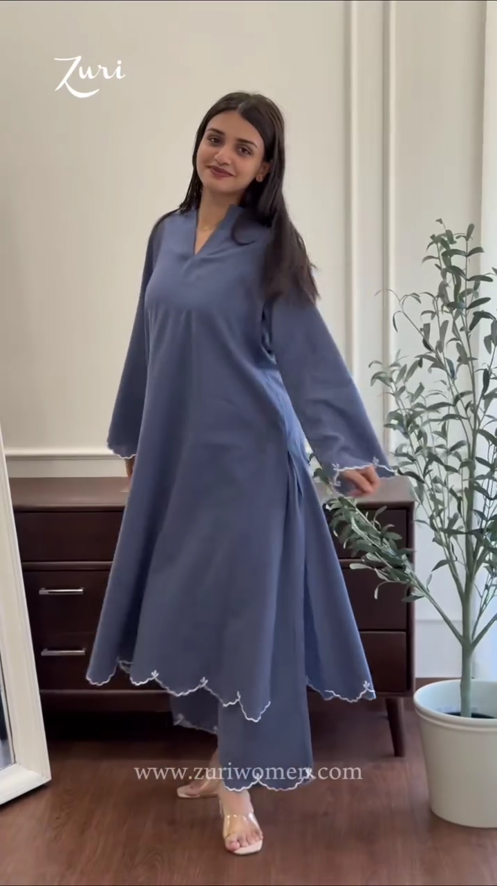 Lavender Lace Detail Kurti