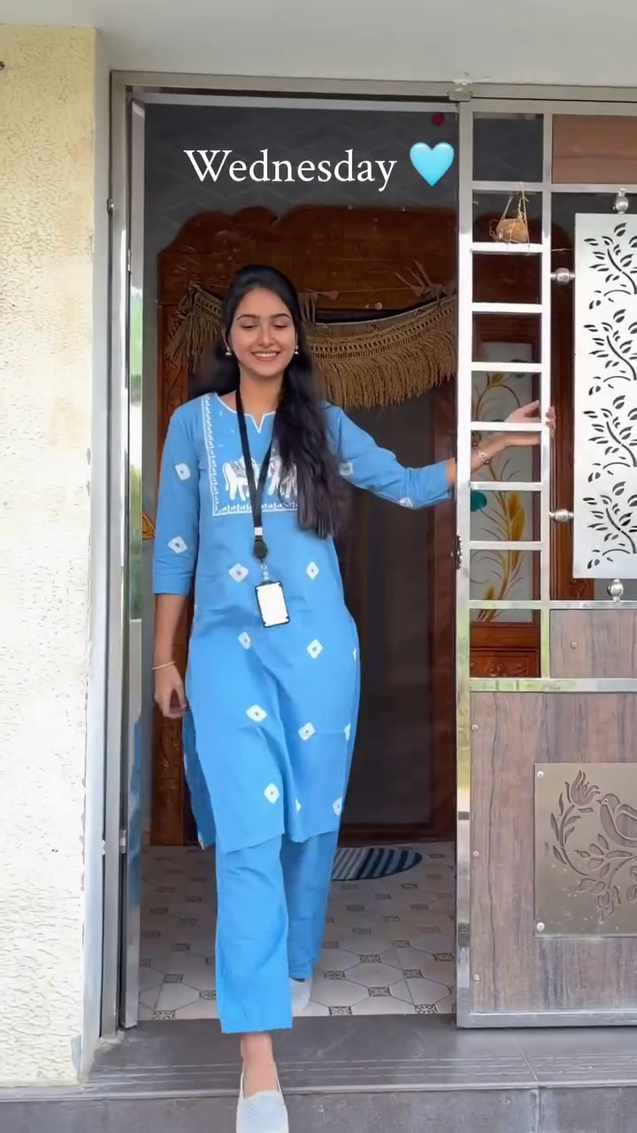 Casual Printed Top with Black Pants