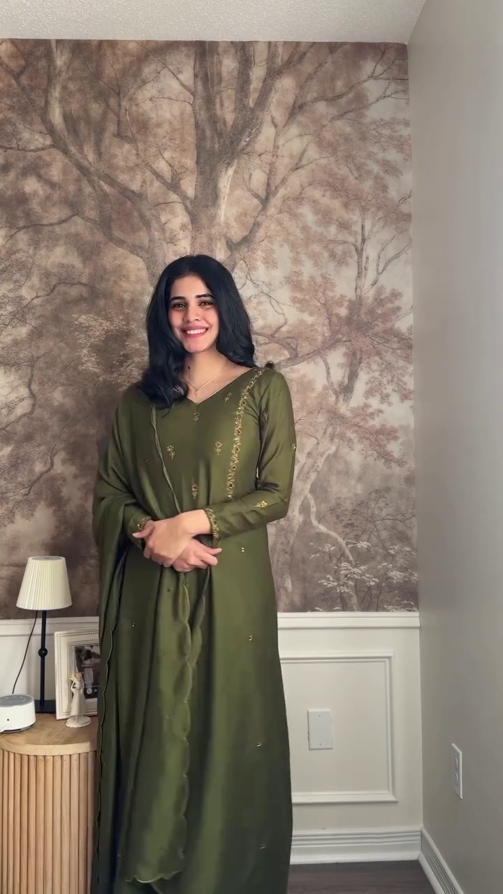 Olive Green Elegant Kurta Set