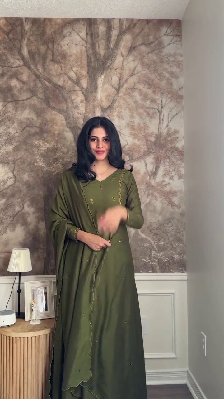 Olive Green Elegant Kurta Set