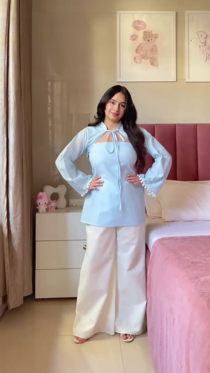 Floral Top with Wide Leg Pants