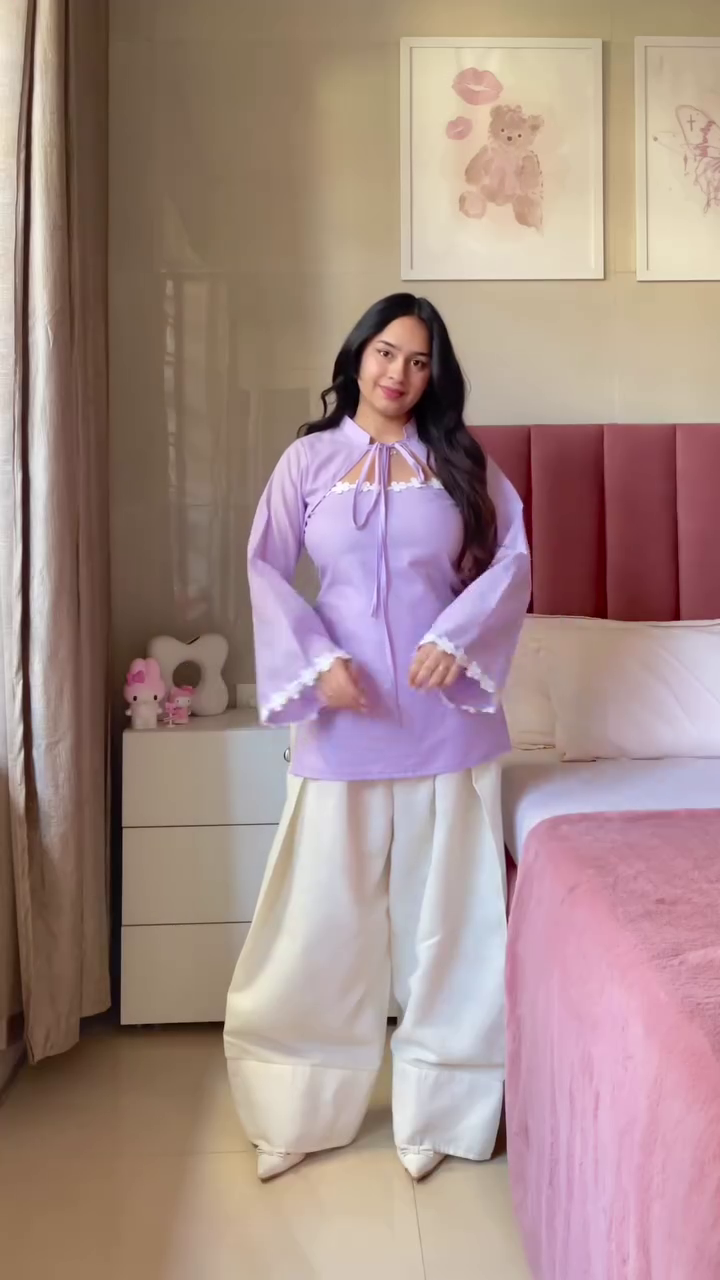 Floral Top with Wide Leg Pants