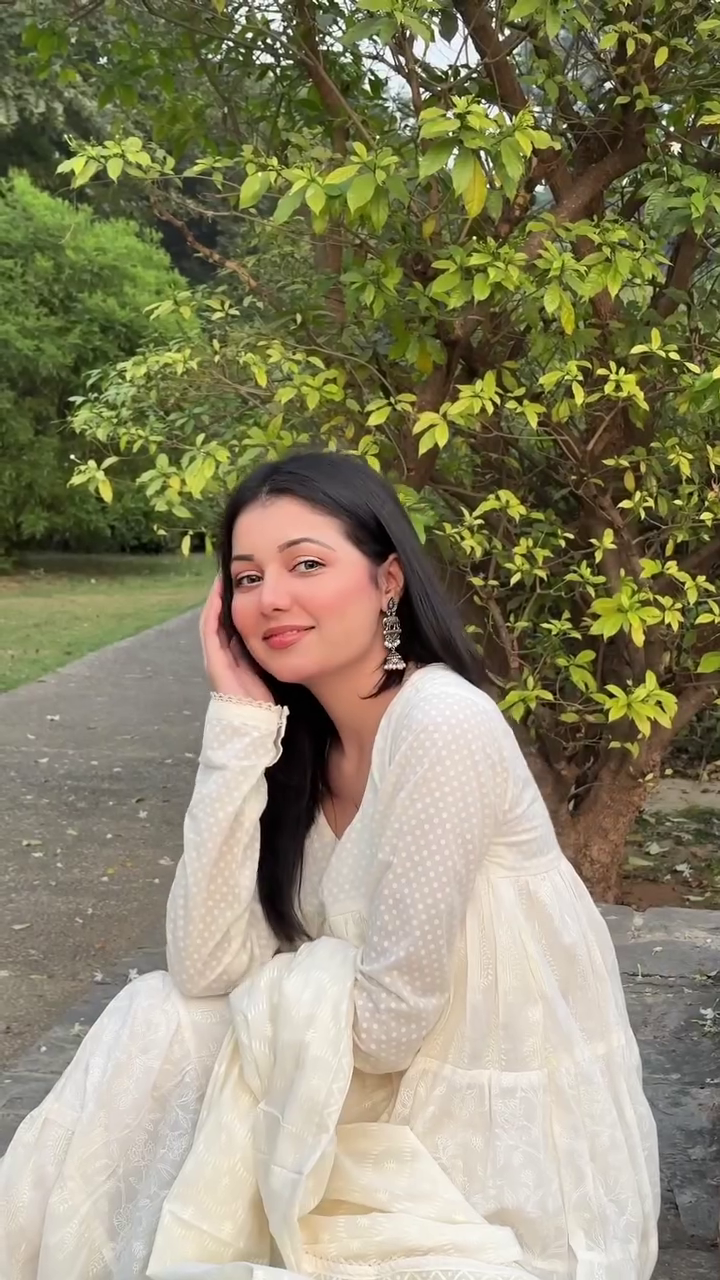 Elegant Cream Anarkali Suit