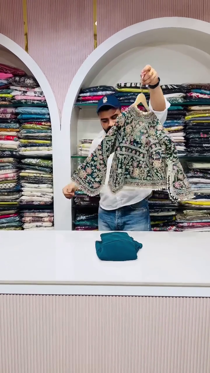 Teal Embroidered Ethnic Lehenga Set