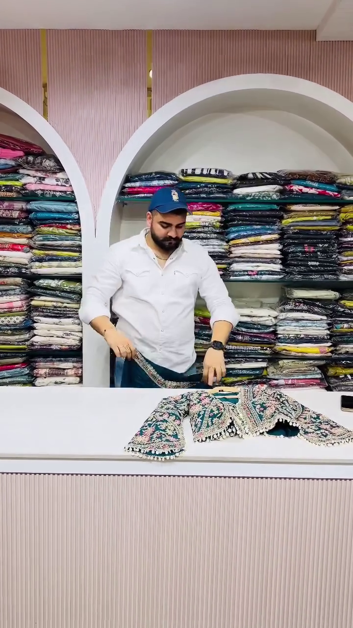 Teal Embroidered Ethnic Lehenga Set