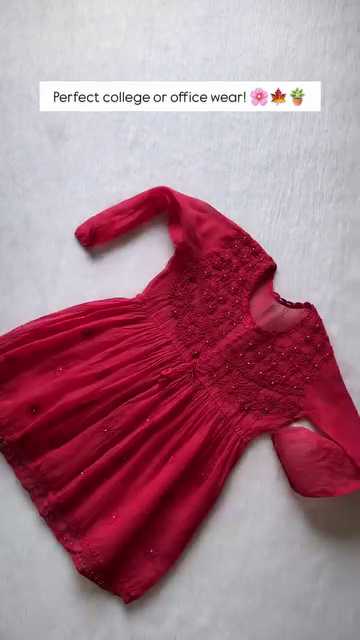 Red Embroidered Casual Ethnic Dress