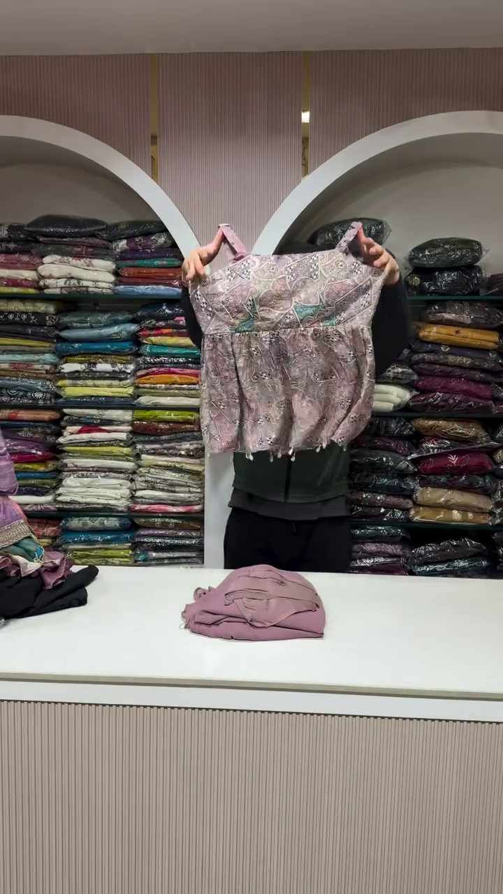 Pastel Pink Embroidered Lehenga Set