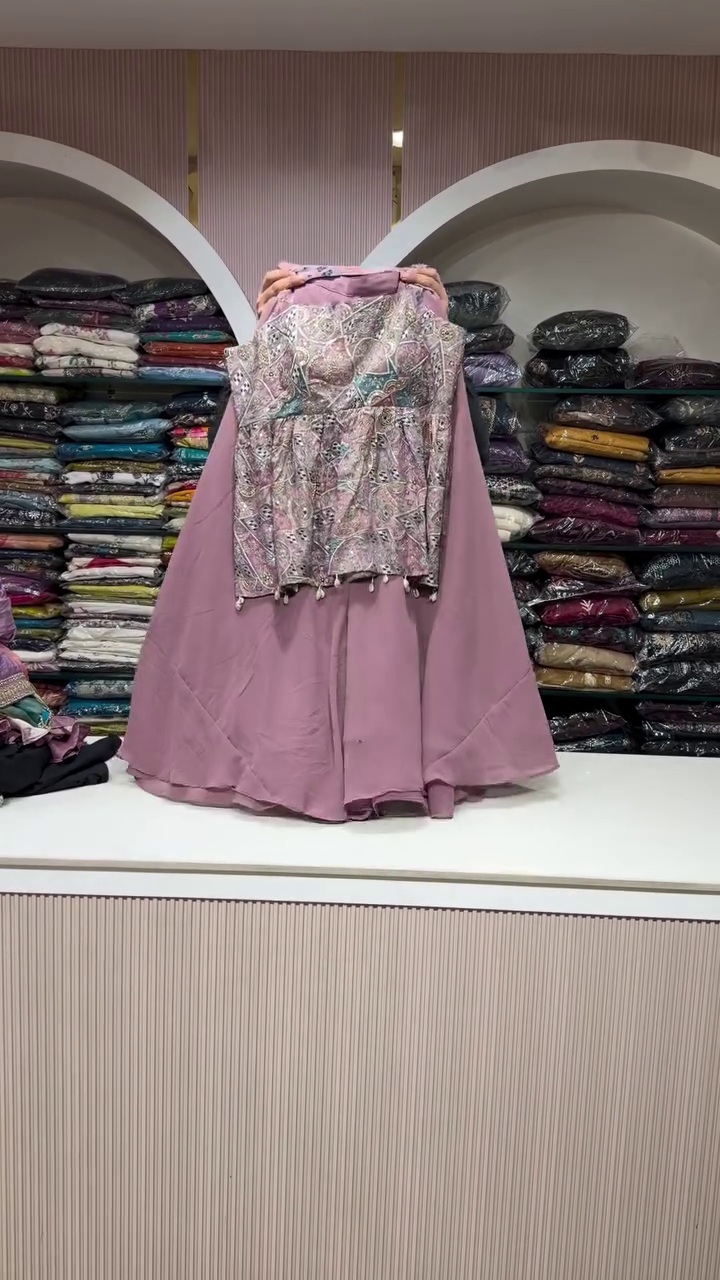Pastel Pink Embroidered Lehenga Set