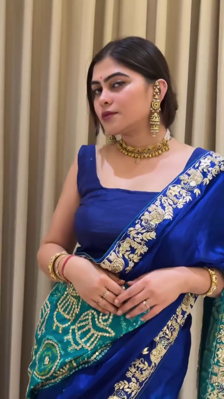 Blue & Teal Designer Banarasi Saree