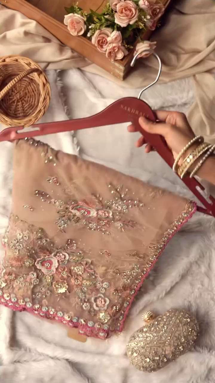 Elegant Floral Embroidered Net Dupatta