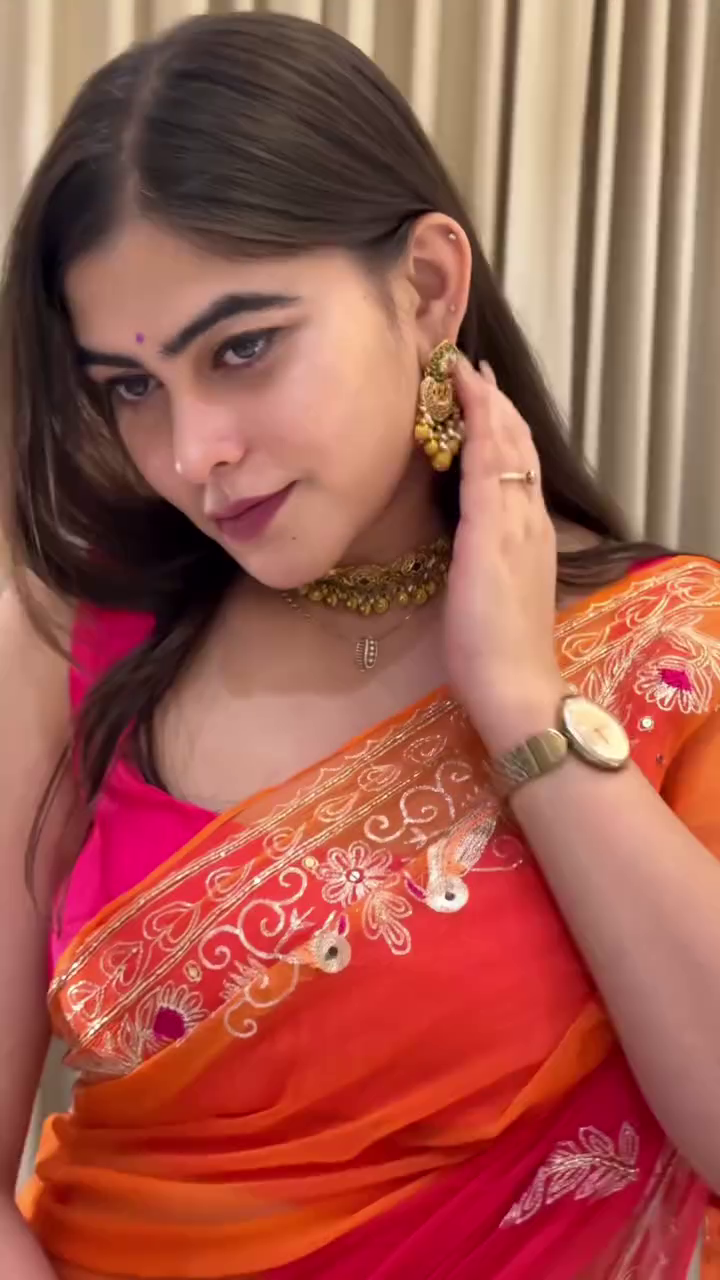 Orange Designer Party Wear Saree