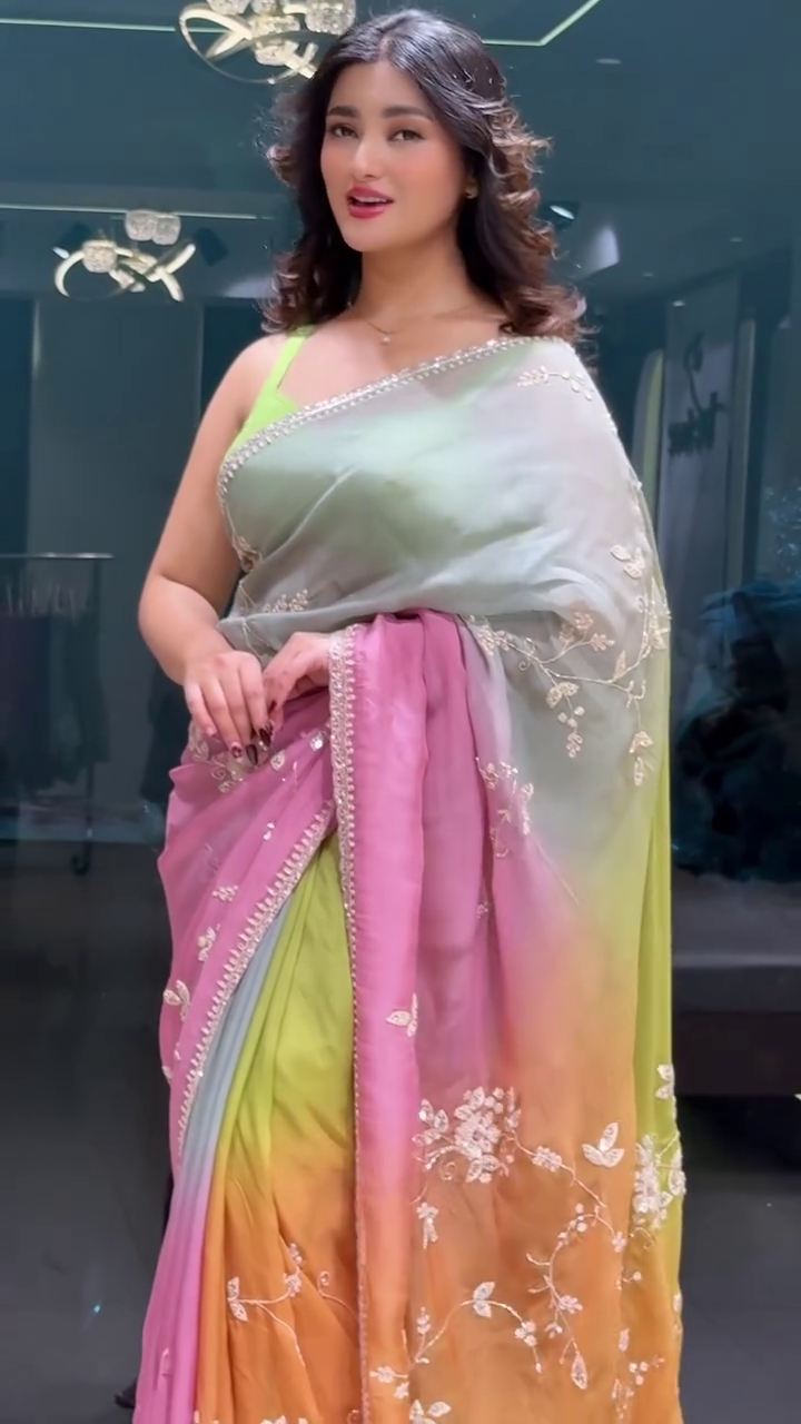 Pastel Ombre Designer Saree