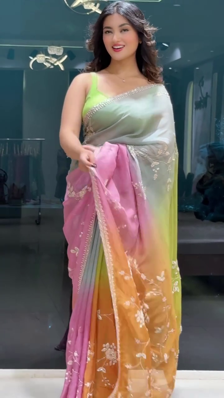 Pastel Ombre Designer Saree