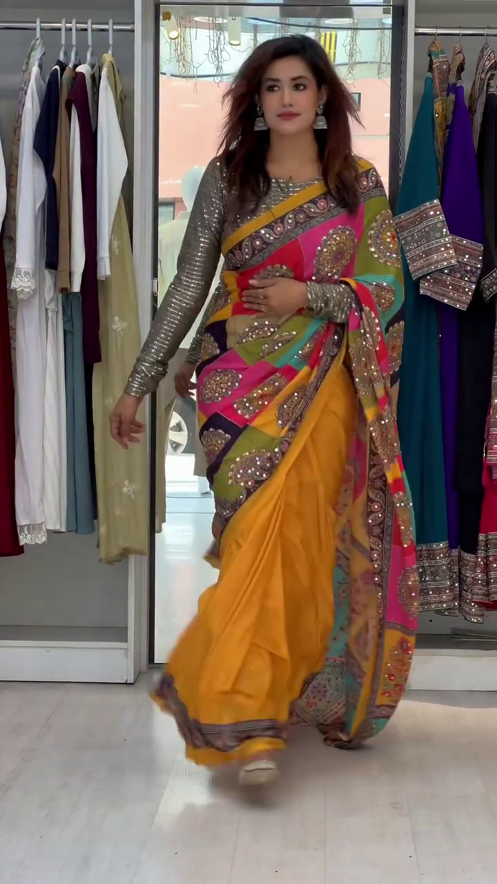 Multicolor Banarasi Silk Saree