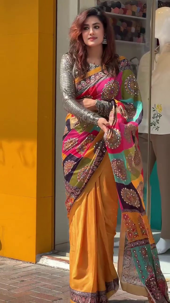 Multicolor Banarasi Silk Saree