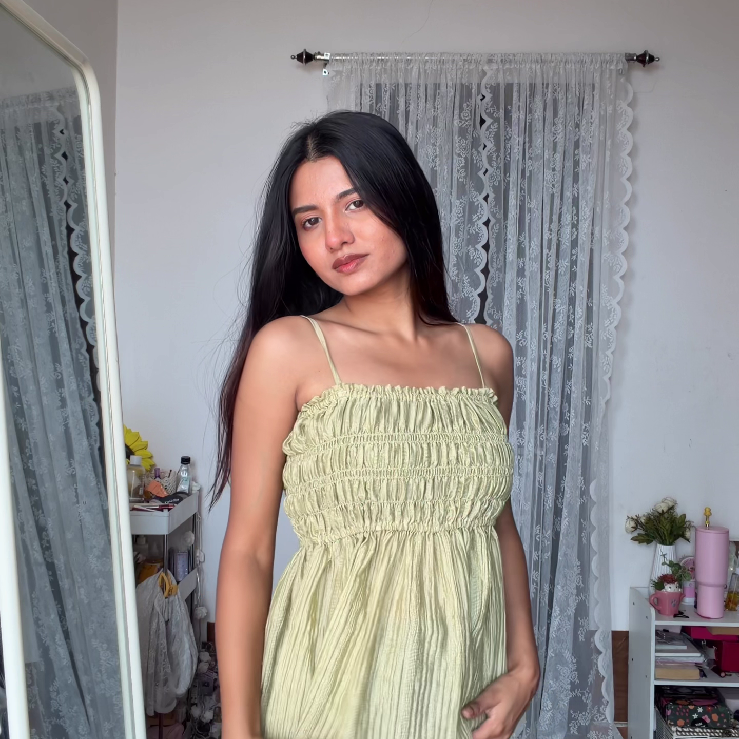 Lime Green Smocked Summer Dress