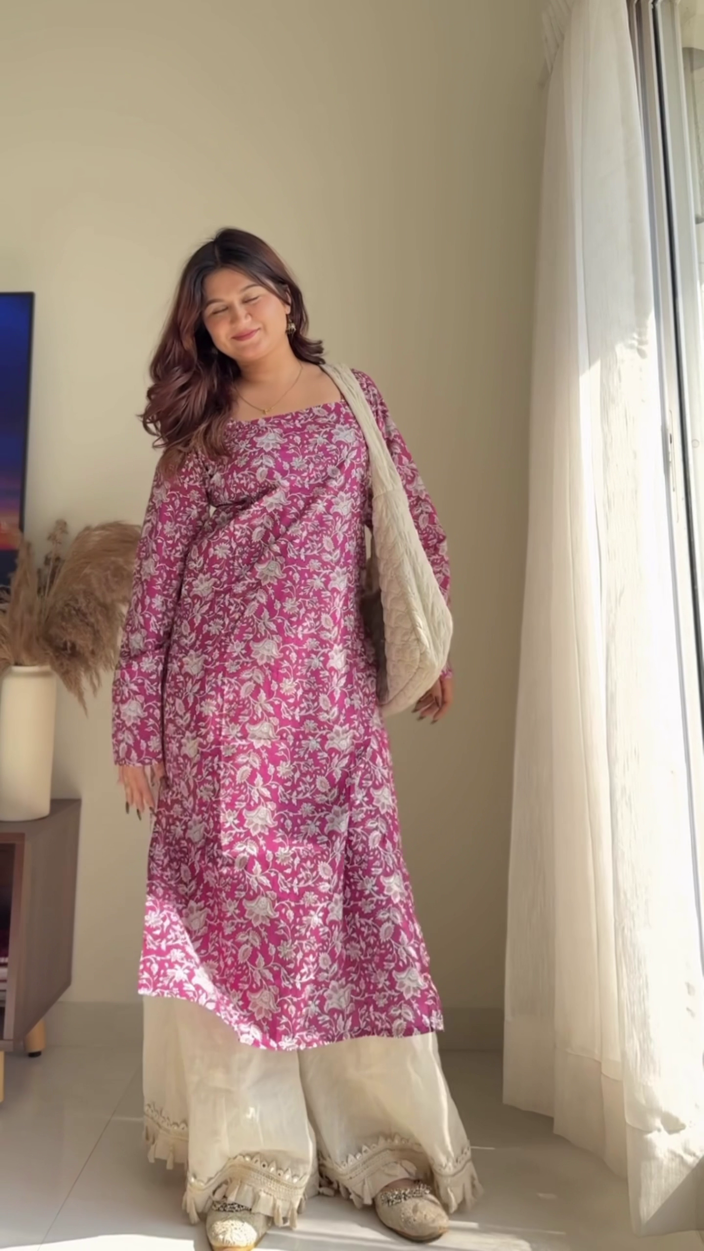 Floral Printed Top with Palazzo