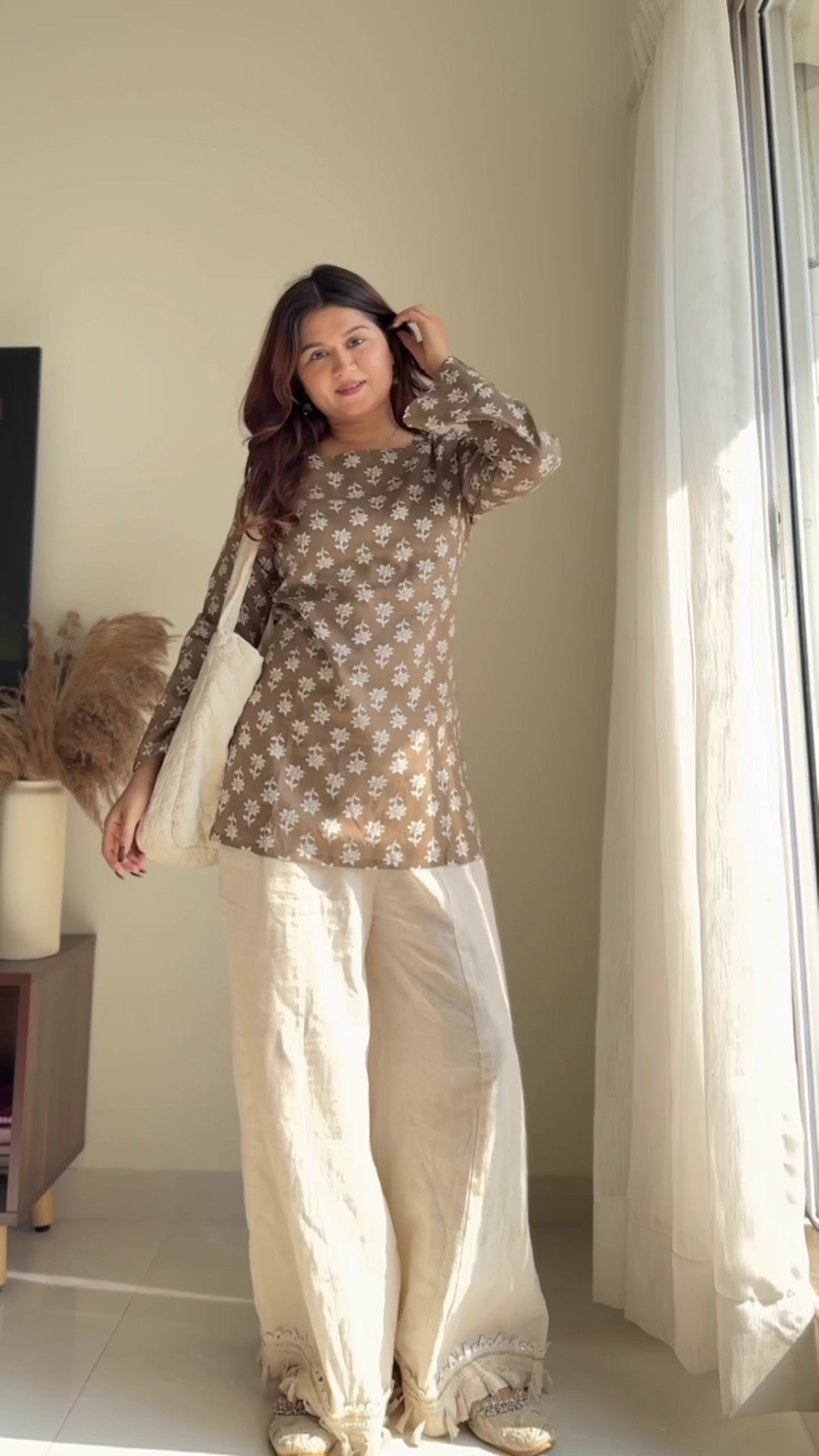 Floral Printed Top with Palazzo