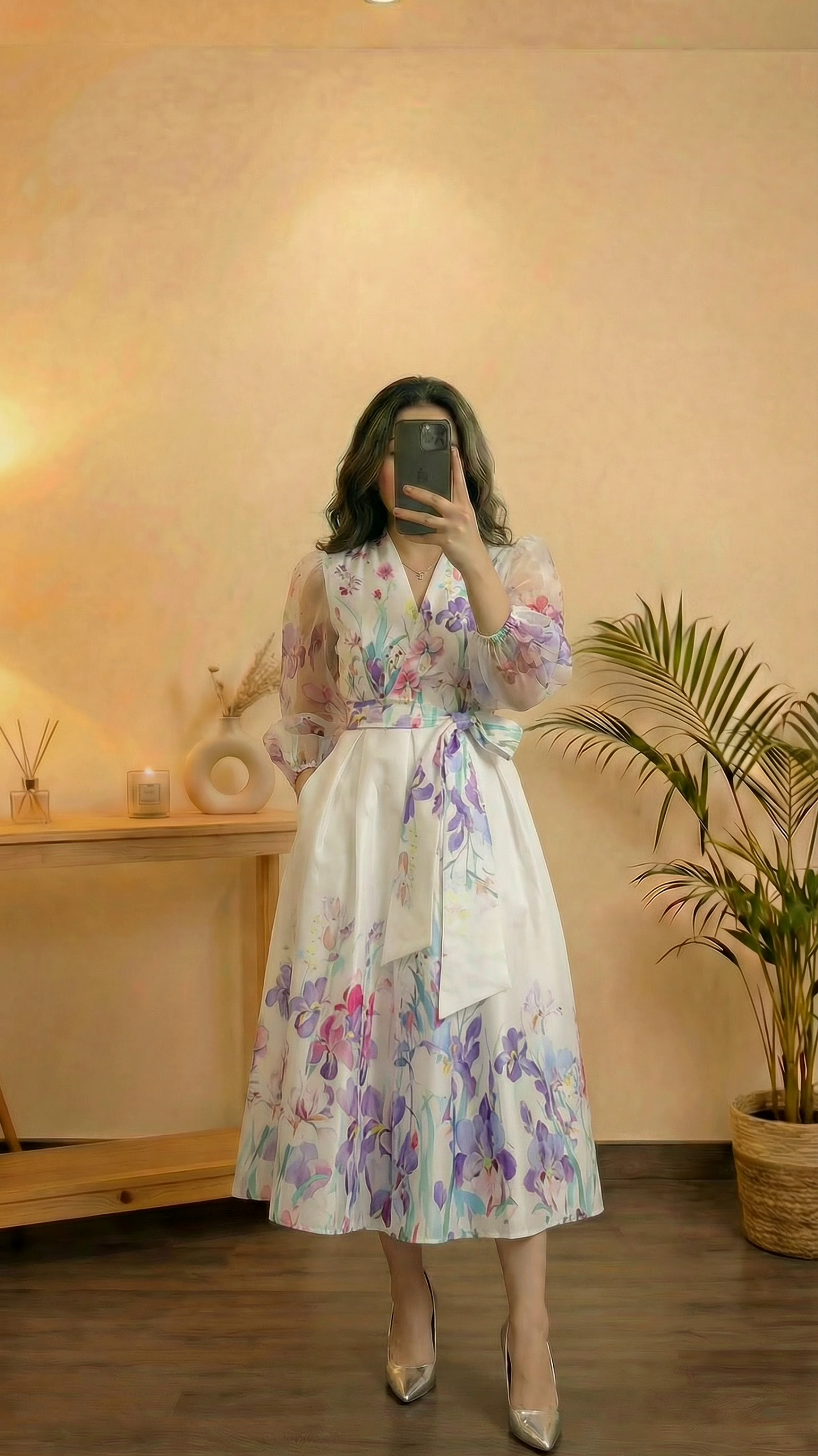 Lavender Floral Party Dress