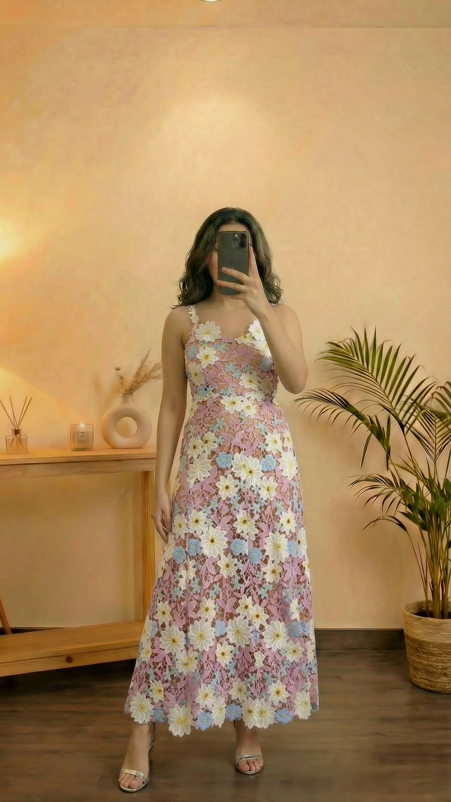 Lavender Floral Party Dress