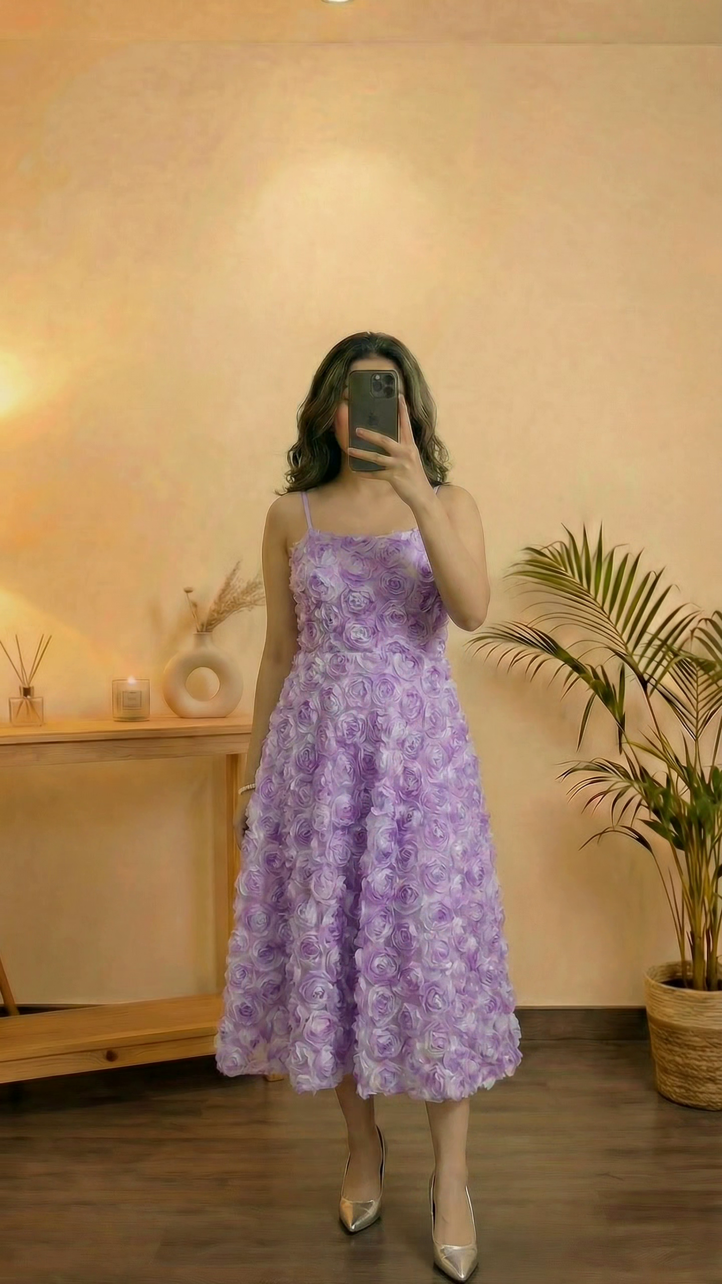 Lavender Floral Party Dress
