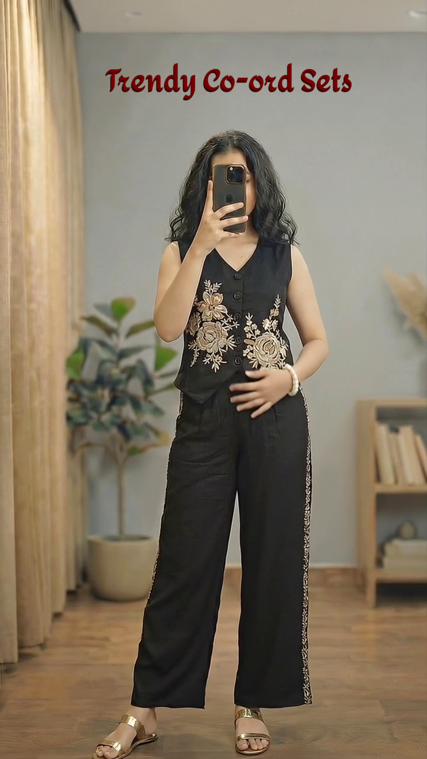 Black Embroidered Co-Ord Set