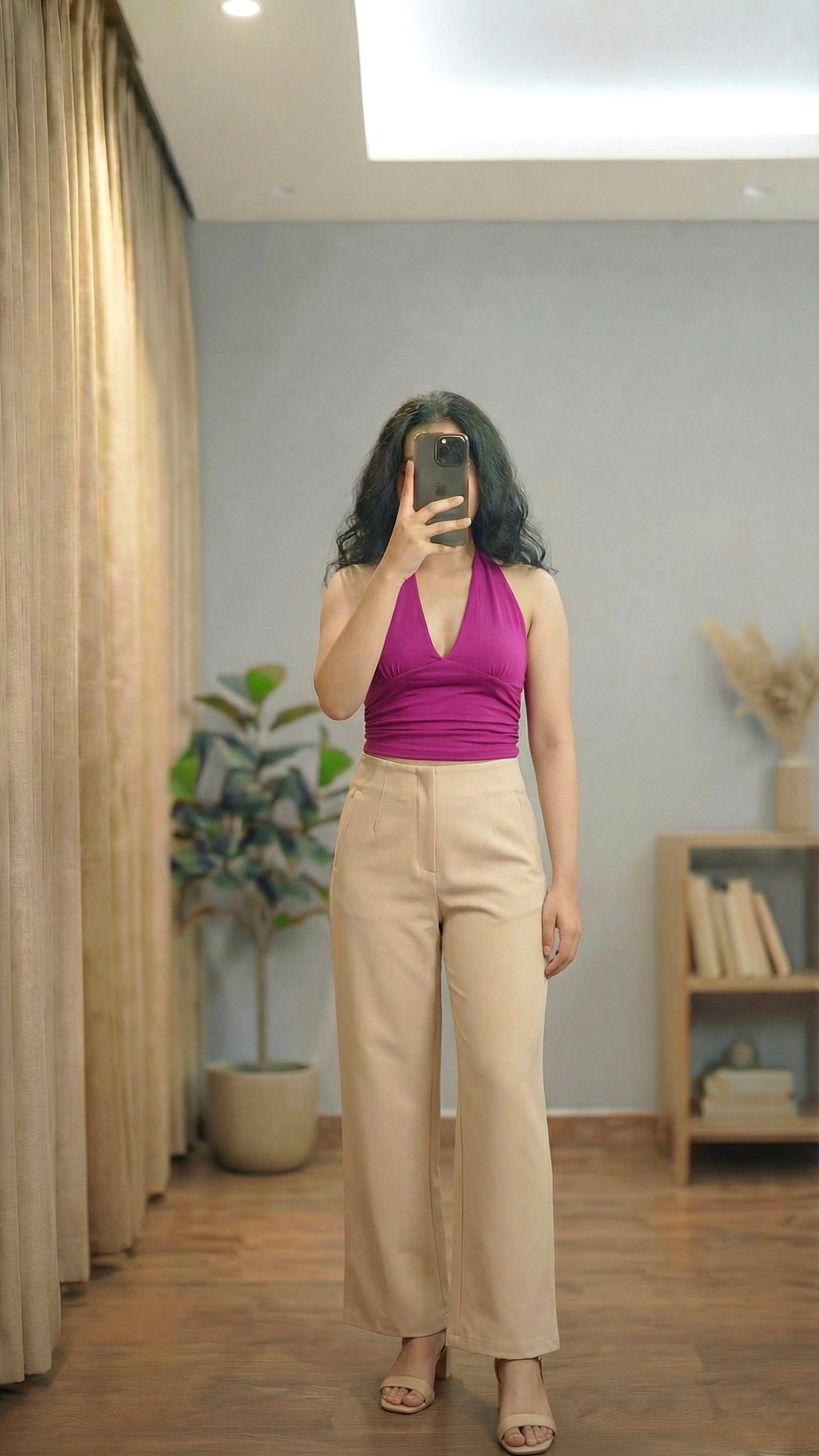 Sleeveless Top with Wide Pants