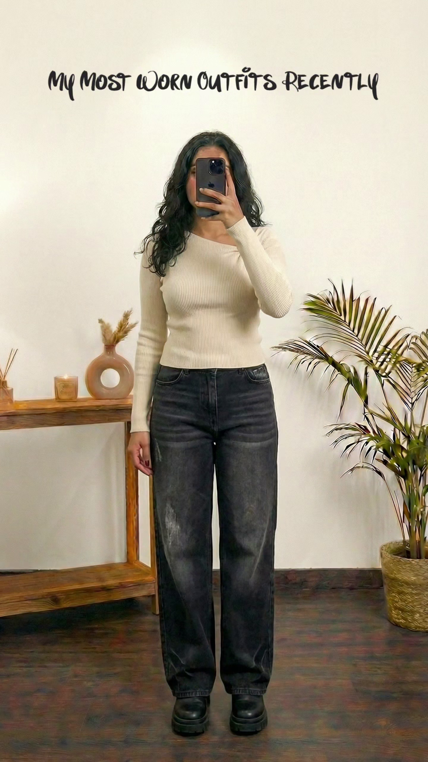 . One Shoulder Red Top & Jeans