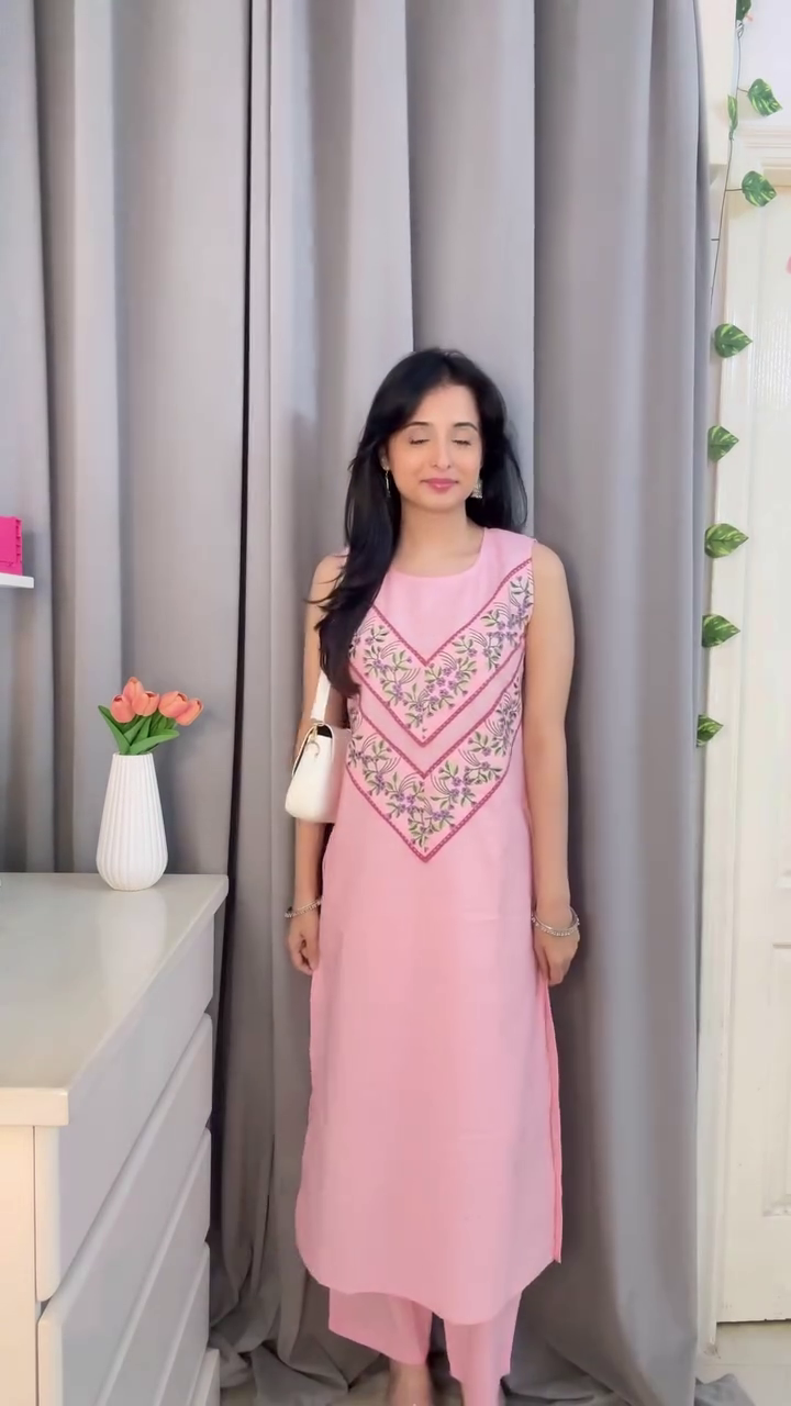 Soft Pink Straight Kurta Set