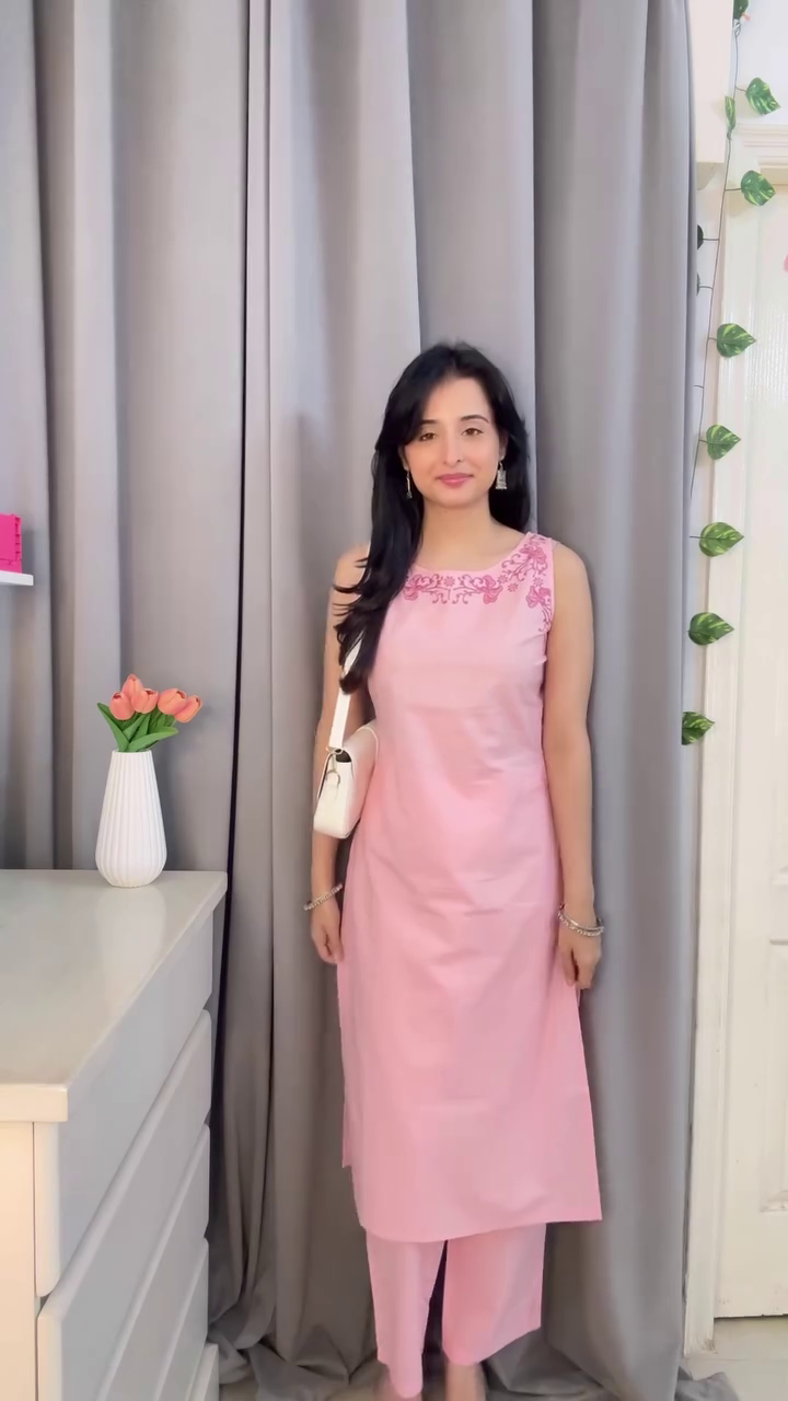 Soft Pink Straight Kurta Set