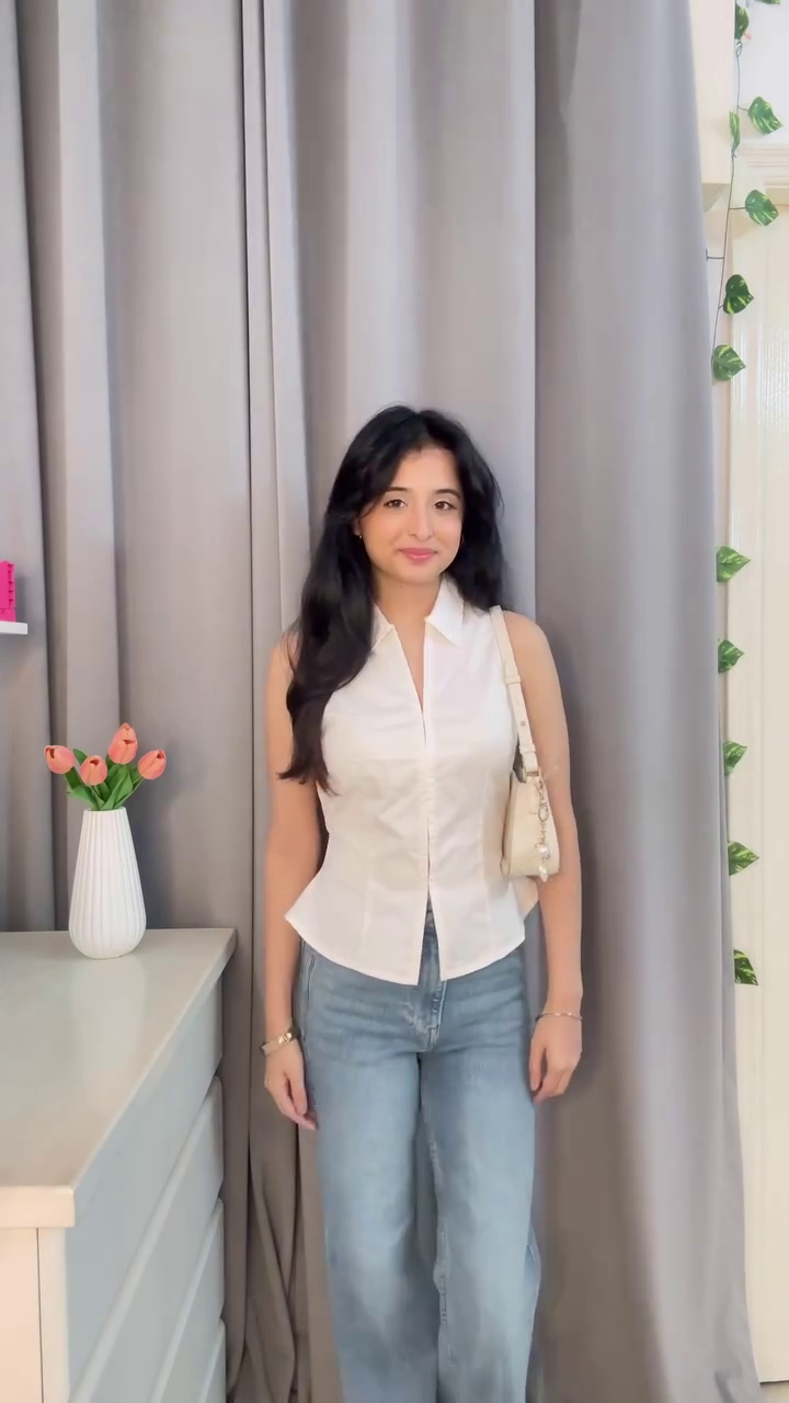 White Corset Top & Blue Jeans