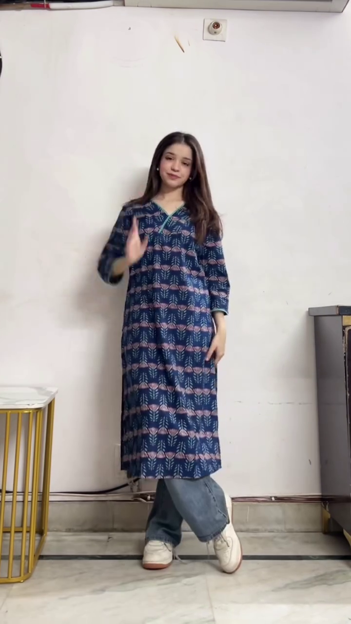 Mustard Printed Long Kurta