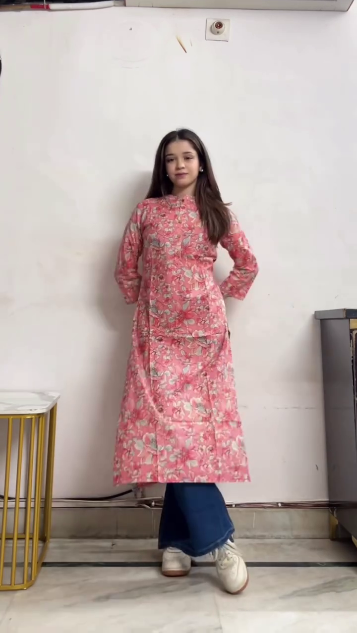 Mustard Printed Long Kurta