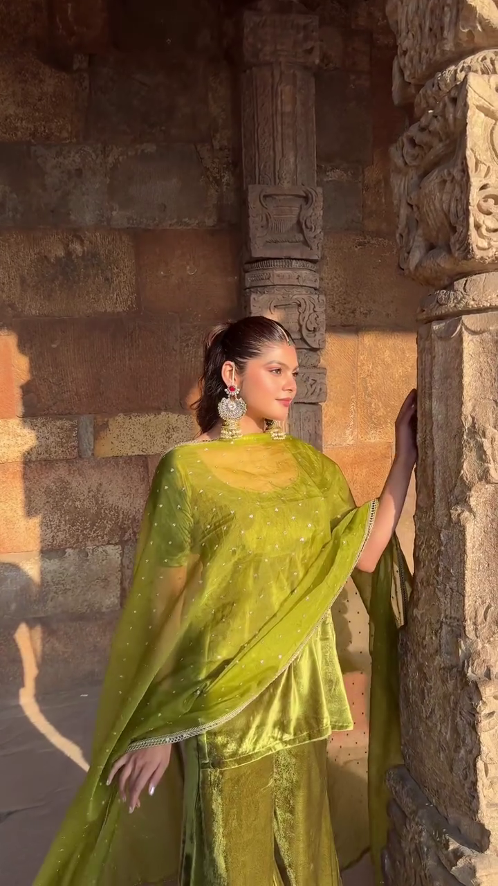 Olive Green Ethnic Suit Set