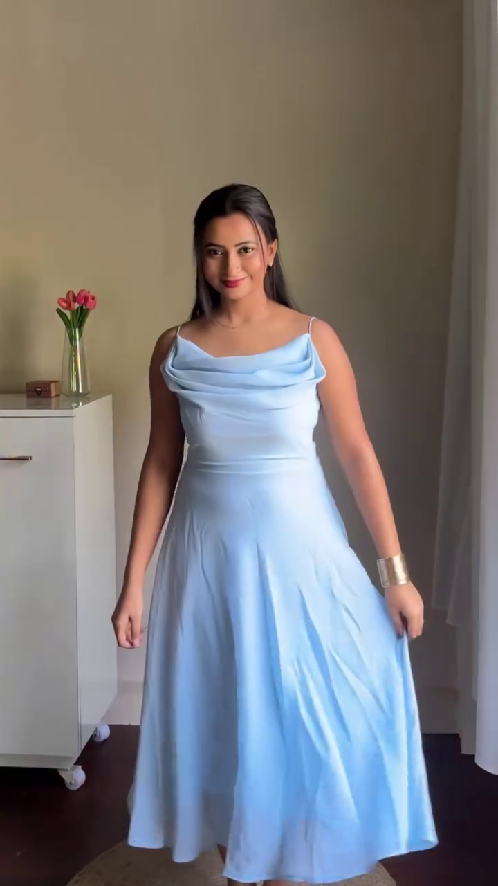 Sky Blue Flared Dress