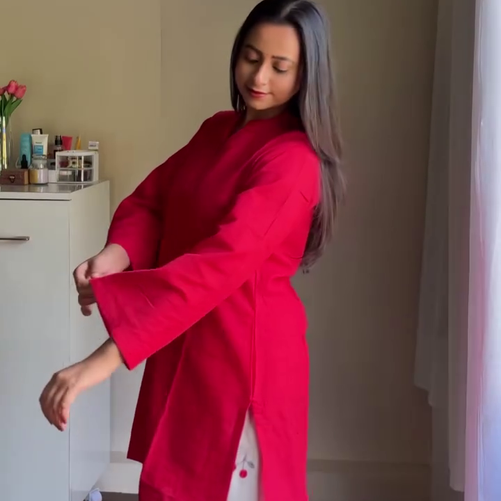 Classic Red Straight Kurta Set