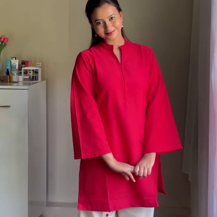 Classic Red Straight Kurta Set