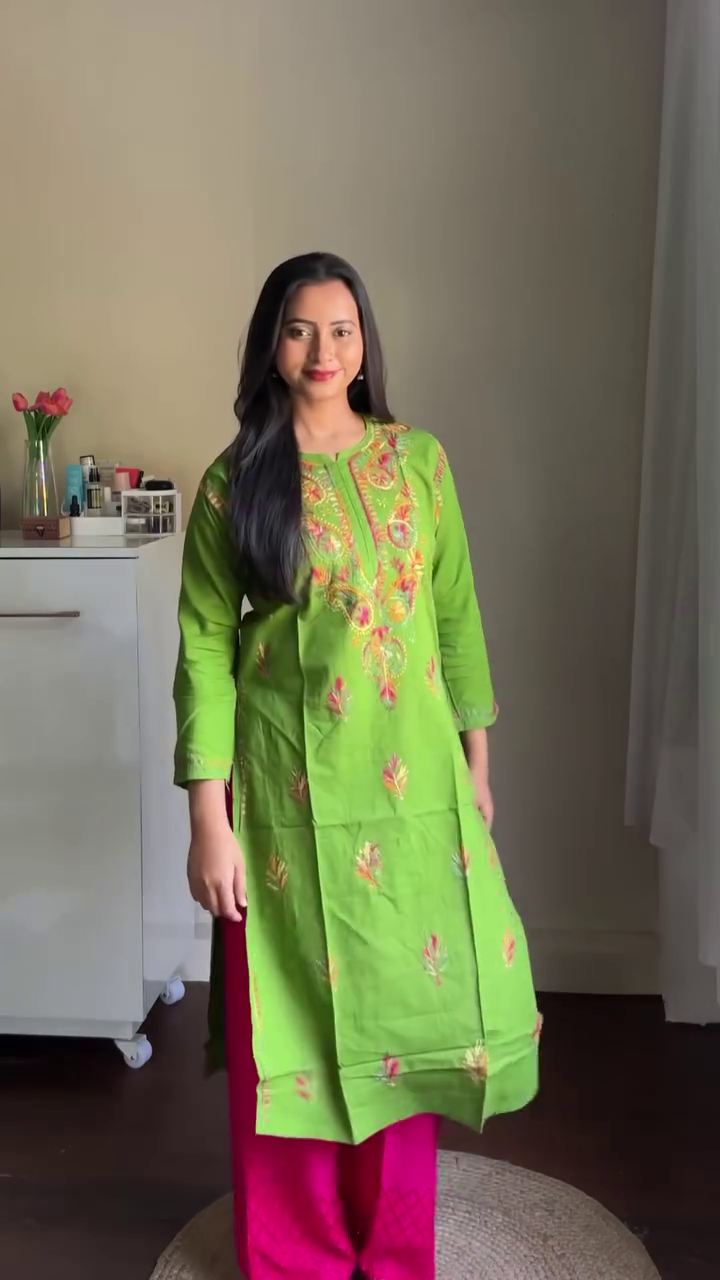 Rani Pink Embroidered Kurta